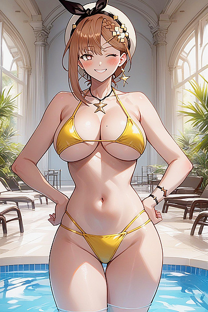 Cute Model Poses Seductively in Front View Hentai Picture
