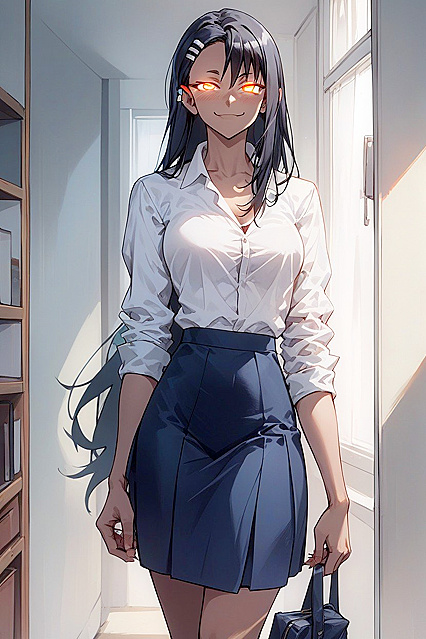 Hayase Nagatoro Stands Teased and Dressed in Seductive hentai Picture