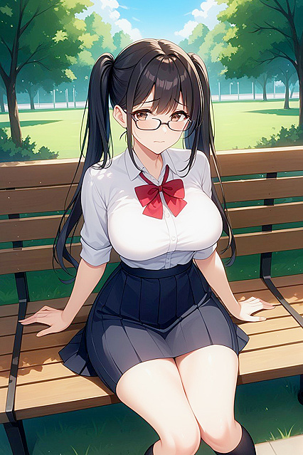 Black-Haired Beauty Shows Off Her Rounded Ass in Waisted Hentai Images