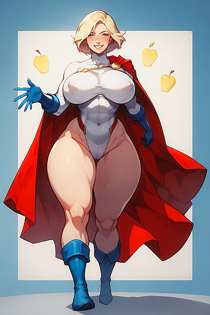 Huge Round Ass and Teardrop Boobs in Long Blue Boots Hentai Picture