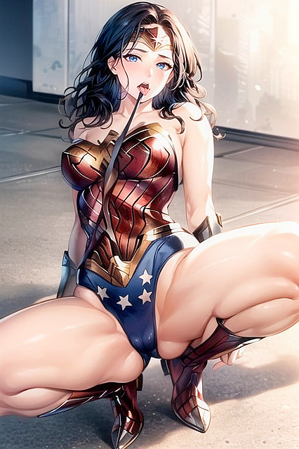 Mischievously Smiling Chick in Fishnets Gets Fat Funky in Hentai AI Picture