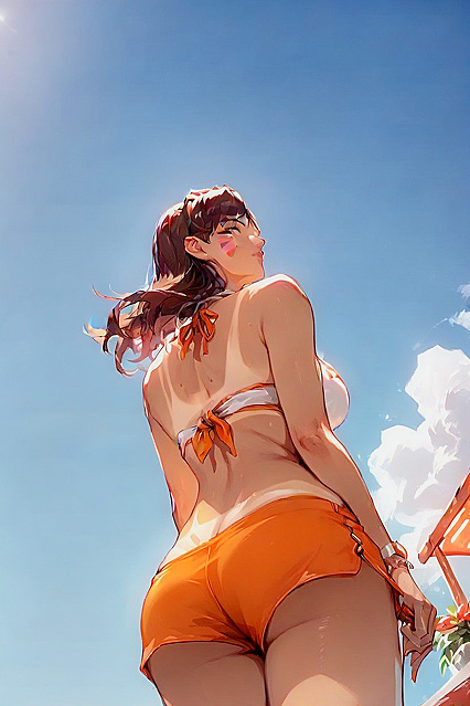 Dva from Overwatch Gets Wild on the Balcony in Rear View Hentai Picture