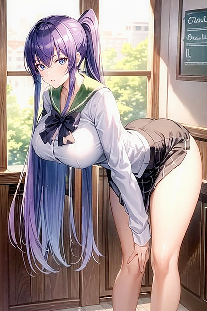 Saeko Busujima from of the Dead Gets Soaked in Raining Hentai Pleasure