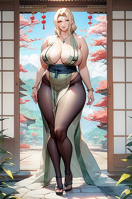 Tsunade from Naruto Dressed in Revealing Clothes for Steamy Milf Hentai Picture