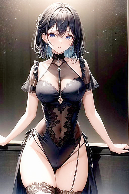 Busty Babe with Super Short Hair Teased in Seductive Hentai Clip