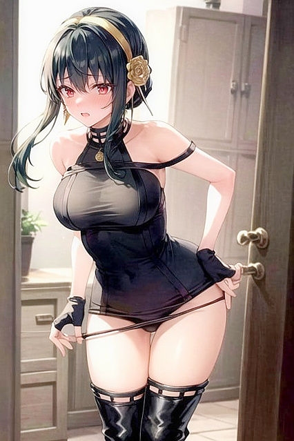 Bending Over in a Swimsuit – Panties Pulled Down for Hot Hentai Picture