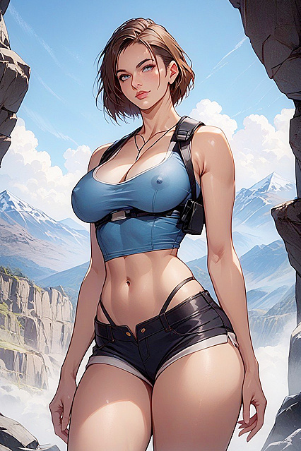 Skinny Girl 18+ with Rounded Breasts Climaxes in Mountainous hentai Images