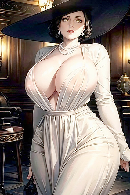 Lady Dimitrescu's Large Ass and Massive Breasts in  Resident Evil Hentai Picture