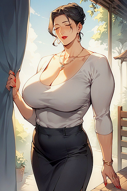 Massive Stomach Bulge and Huge Breasts in Armored Hentai Picture