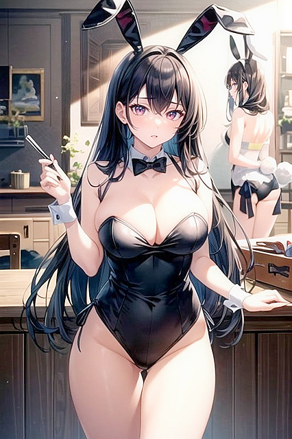 Bunny Girl 18+ with Curvy Assets Enjoying Steamy Sex with Two Partners