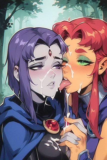 Starfire Exhausted and Pleasured in  Motion-Line Filled Hentai Images