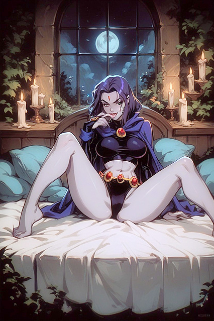 Romantic Candlelit Bedroom Image Turns  with Seductive Hentai Picture