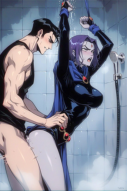 Raven from Titans Gets Wild inStanding Doggystyle Hentai Picture