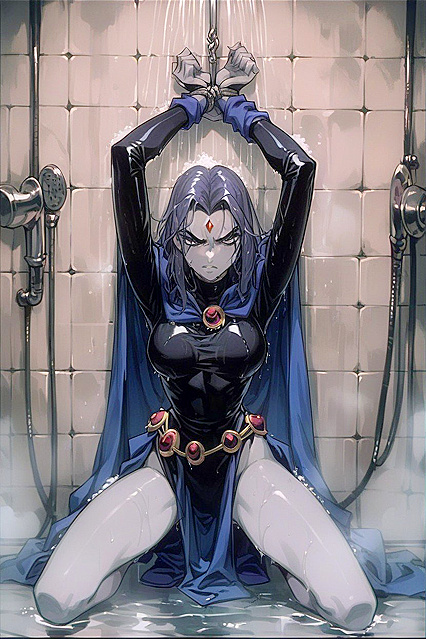 Wet and Sweaty Hands-Tied hentai Picture