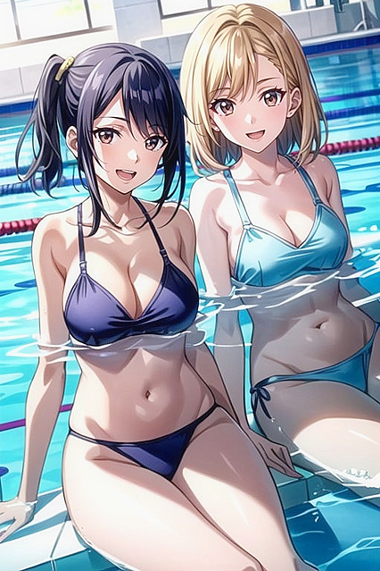 Cute Brown-Eyed Girl 18+ Gets Wild in Steamy Pool Hentai Adventure