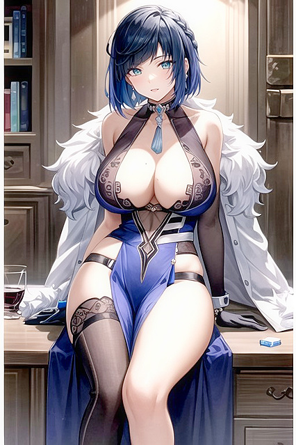 Large Bosomed Babe Shows Off Her Curvy Assets in Seductive Hentai Image