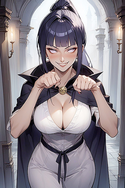 CatGirl 18+ Shows Off Her Cleavage in a Sultry Front View Hentai Image