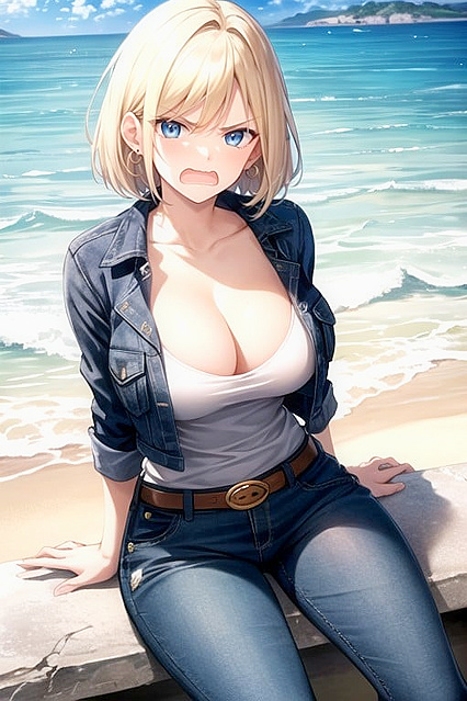 Beach hentai fun with arms together and bottom up Picture