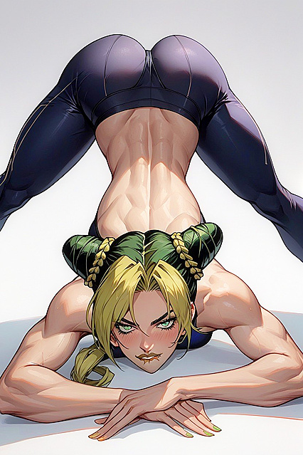 Large-Assed Goddess in Form-Fitting Yoga Pants for Steamy Hentai Picture