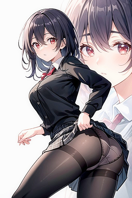 Young 18+ Woman Seduces in Torn Pantyhose forSTEAMY Hentai Picture