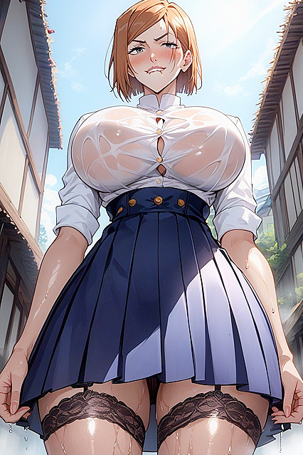 Horny 18-Year-Old with Rounded Eyes and Tiny 18+ Nose in hentai AI Picture