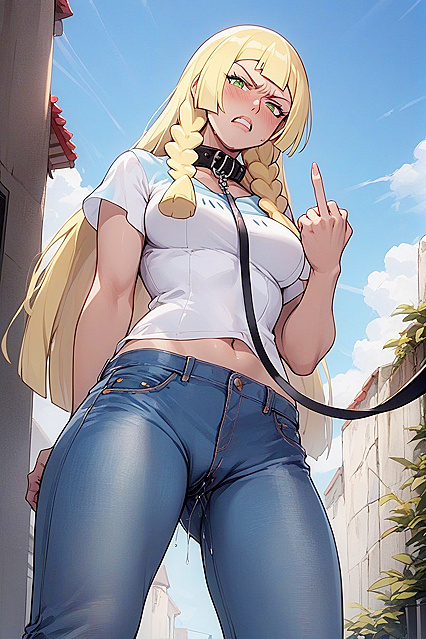 Raising Middle Finger in Disgust While Soaking Wet in Hentai Juices
