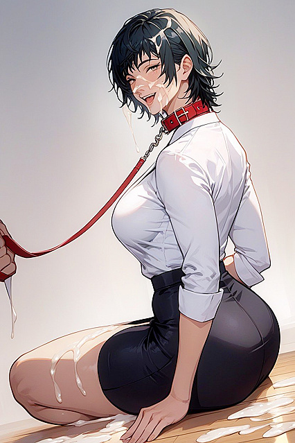 Happy Face Detail in Cute Pet Pose for Steamy Hentai Picture