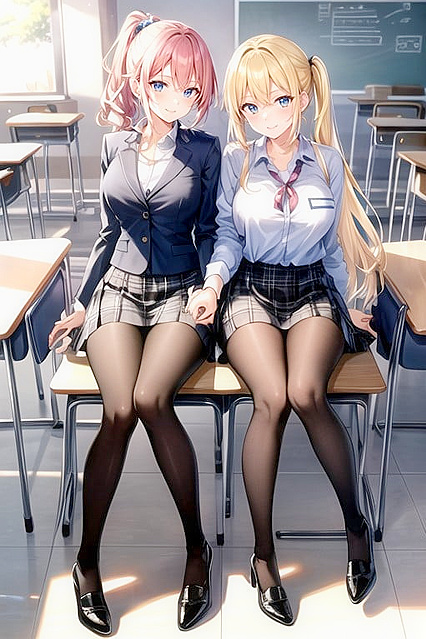 Blonde in Uniform Holds Hands forSTEAMY Hentai Pleasure