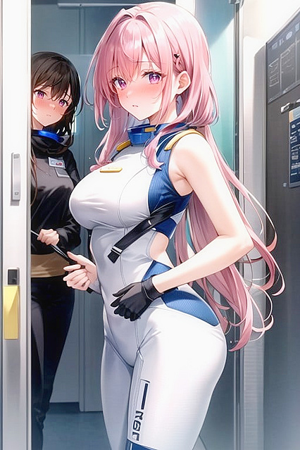 Pink-Eyed Beauty in Space Suit Exploring Intergalactic hentai Pleasures