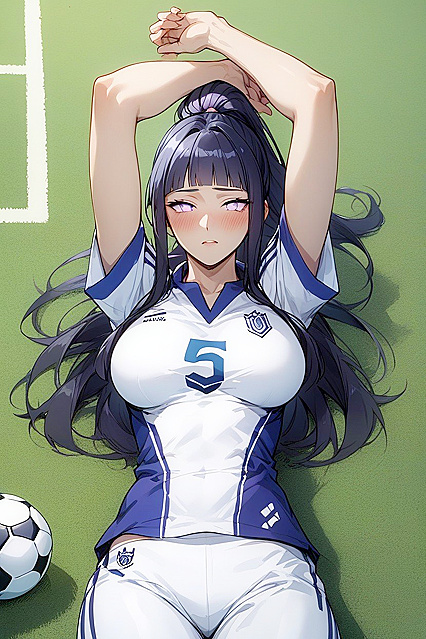 Hinata Hyuuga Gets Seductive with EyeShadow and Rounded Breasts in Hentai AI Picture