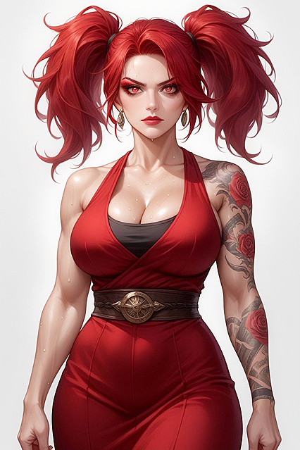 Angry TomBoy 18+ Shows Off Her Waisted Curves in  Hentai Picture