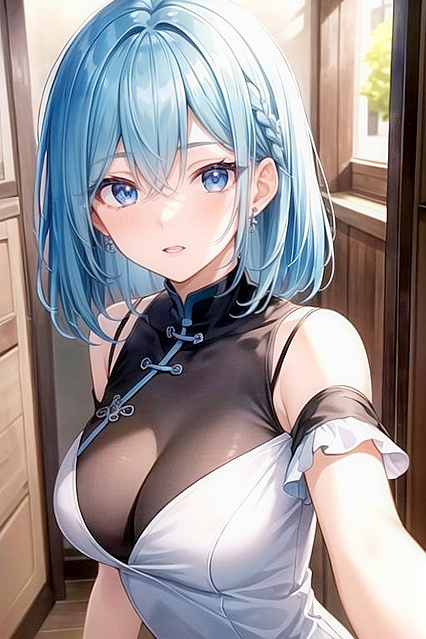 Sitting Down with Stockings and Spread Legs in Mind-Blowing Hentai Picture