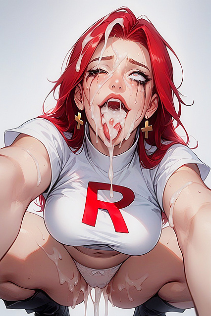 Ripped Clothes and Excessive Cum in Mouth Captured in Intimate Close-Up Hentai Images
