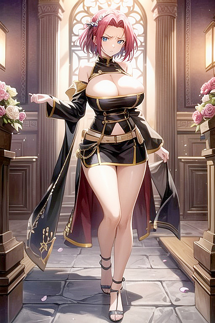 Kallen Stadtfeld's Large Breasts and Slim Body in Seductive Code Geass Hentai Images