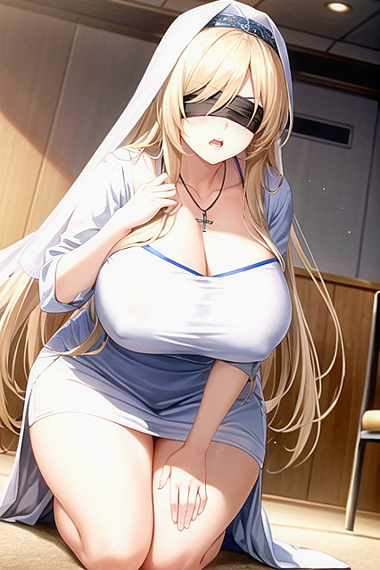 Kneeling in the Dusk Classroom for  Hentai Pleasure