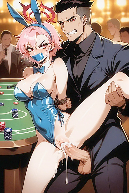 Neru in Sexy Bunny Outfit at the Casino for Thrilling Skinny Hentai Picture