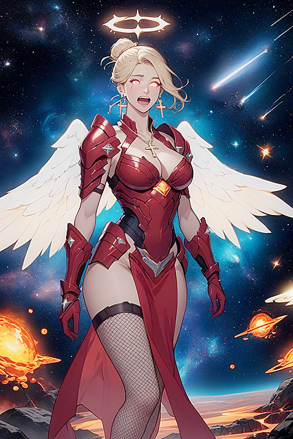 Angel with a Massive Ass Floats in Space for Erotic Hentai Pleasure