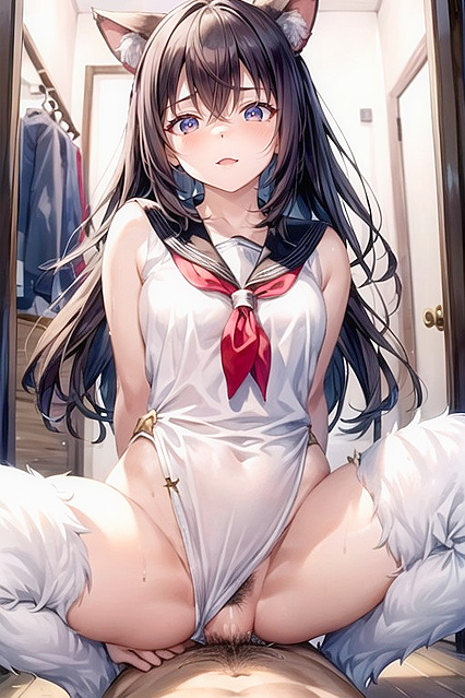 Arms Bound Behind Her Back in the Changing Room for steamy 18+ Hentai Picture