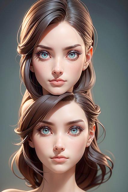 Contemplative Beauty withStraight Brown Hair and Perfect Features in Hentai AI Pleasure