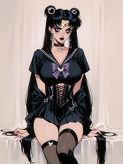 Sailor Moon's Massive Breasts Overflowing in Oversized T-Shirt Hentai Picture