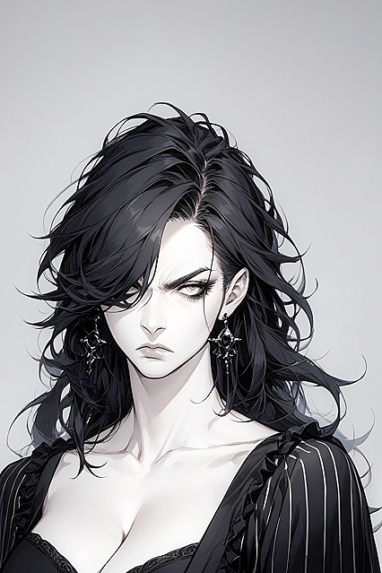 Pale-Skinned Woman with Straight Hair in Seductive Hentai Images