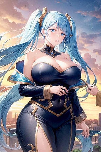 Sona from League of Legends Gets Intimate in aSexy Cityscape Hentai Image