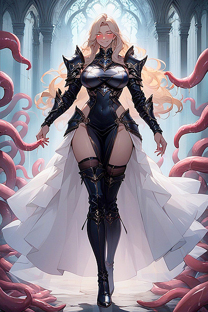 Fantasy World Adventure – Bare-Thighsed Heroine in Full Body Hentai Picture