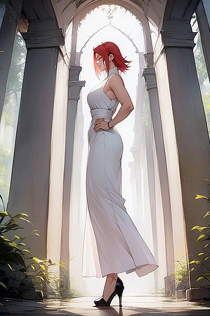 Sakura Haruno in Black Heels and Tight White Dress for Steamy Hentai Images