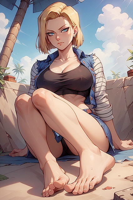 Android C- Shows Off Her Sensual Feet in Steaming Hentai Picture