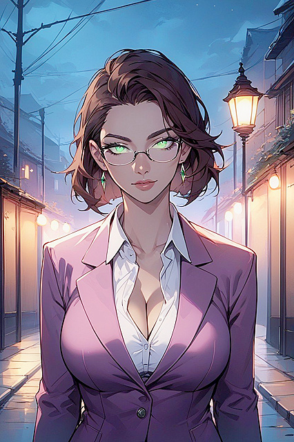 Office Chick in Purple and Pink Blazer with Miniskirt Gets Wild in Hentai Picture