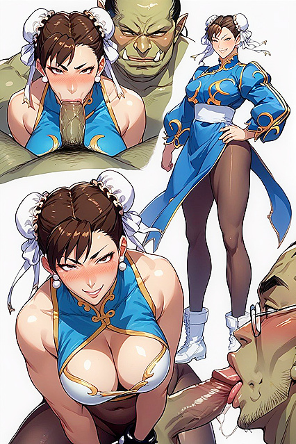 Chun Li in Japanese Black Pantyhose for Steamy Hentai Picture