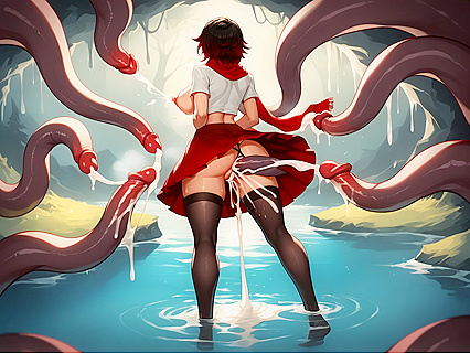 Steamy Cum Ai Hentai Images with Glistening Skin in Hot Hentai Picture