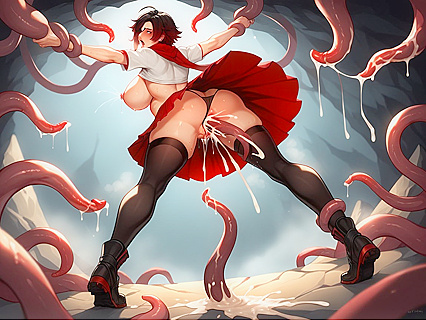 Teen 18+ with Glistening Skin Reaches  Hentai Orgasms