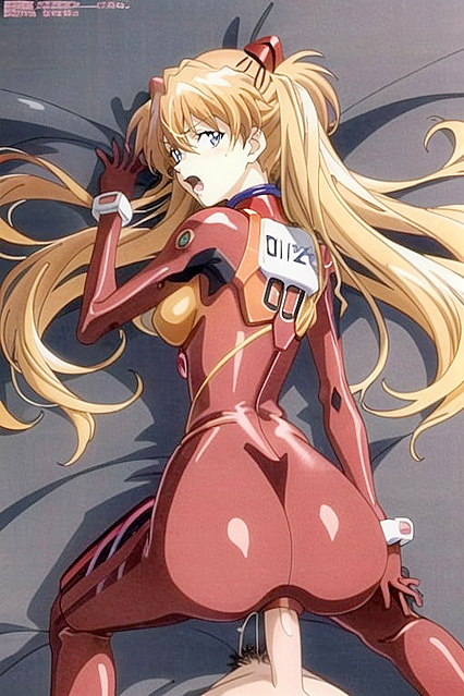 Asuka from Evangelion Gets Wild in 90s Style POV Doggystyle Hentai Picture